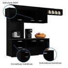 Armário De Cozinha Completa Poquema 6 Portas Isis Preta