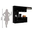 Armário De Cozinha Completa Poquema 6 Portas Isis Preta