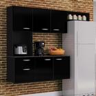 Armário De Cozinha Completa Poquema 6 Portas Isis Preta