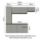 Armário De Cozinha Completa Suspenso 220cm Cinza Nice Madesa