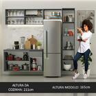 Armário De Cozinha Completa Suspenso 220cm Cinza Nice Madesa