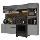 Armário De Cozinha Completa Suspenso 260cm Cinza Nice Madesa