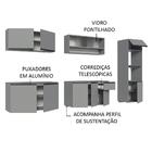 Armário De Cozinha Completa Suspenso 300cm Cinza Nice Madesa