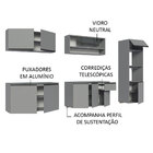 Armário De Cozinha Completa Suspenso 300cm Cinza Nice Madesa