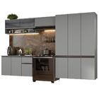 Armário De Cozinha Completa Suspenso 320cm Cinza Nice Madesa