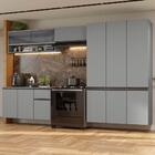 Armário De Cozinha Completa Suspenso 320cm Cinza Nice Madesa