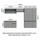 Armário De Cozinha Completa Suspenso 320cm Cinza Nice Madesa