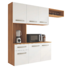 Armário De Cozinha Completa Suspenso Com Balcão 6 Portas 1 Ga