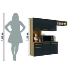 Armário De Cozinha Completa Suspenso Com Balcão 6 Portas 1 Ga