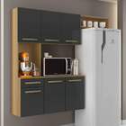 Armário De Cozinha Completa Suspenso Com Balcão 6 Portas 1 Ga