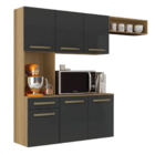 Armário De Cozinha Completa Suspenso Com Balcão 6 Portas 1 Ga