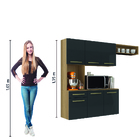 Armário De Cozinha Completa Suspenso Com Balcão 6 Portas 1 Ga