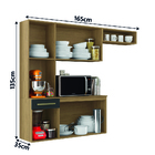 Armário De Cozinha Completa Suspenso Com Balcão 6 Portas 1 Ga