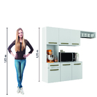 Armário De Cozinha Completa Suspenso Com Balcão 6 Portas 1 Ga