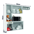 Armário De Cozinha Completa Suspenso Com Balcão 6 Portas 1 Ga