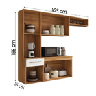 Armário De Cozinha Completa Suspenso Com Balcão 6 Portas 1 Ga