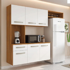 Armário De Cozinha Completa Suspenso Com Balcão 6 Portas 1 Ga