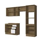 Armário De Cozinha Completa Torre Quente 100% Mdf 270cm Nogue