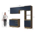 Armário De Cozinha Completa Torre Quente 100% Mdf 270cm Nogue