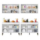 Armário De Cozinha Completo 4 Peças Branco Gabriela Peternella