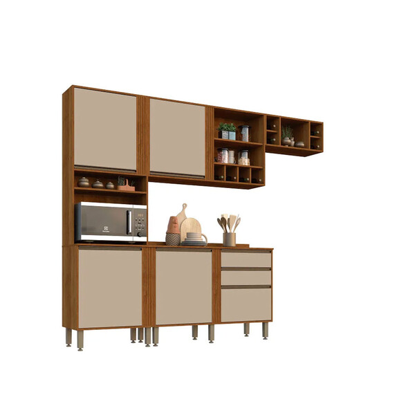 Armário De Cozinha Completo 4 Peças Perola Salleto