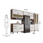Armário De Cozinha Completo 6 Peças 100% Mdf 12 Portas Com Pa