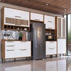 Armário De Cozinha Completo 6 Peças 100% Mdf 12 Portas Com Pa