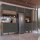 Armário De Cozinha Completo 6 Peças 100% Mdf 12 Portas Com Pa