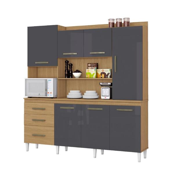 Armário De Cozinha Completo 7 Portas 3 Gavetas Mirela Atacama