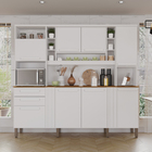 Armário De Cozinha Completo Acácia 8 Portas 2 Gavetas Salleto