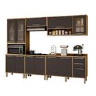 Armário De Cozinha Completo Paris Sallêto Carvalho Grafite