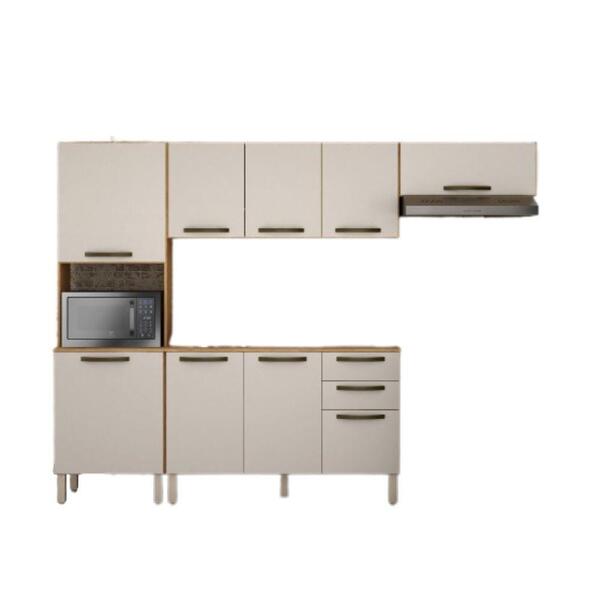 Armário De Cozinha Completo Valência 01 Sallêto Cinamomo Off