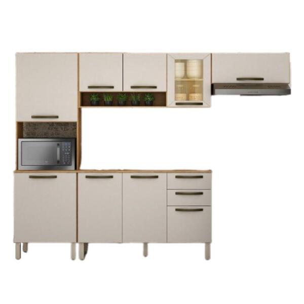 Armário De Cozinha Completo Valência 02 Sallêto Cinamomo Off