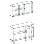 Armário De Cozinha Composto Aéreo E Balcão 6 Portas 1 Gaveta