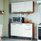 Armário De Cozinha Composto Aéreo E Balcão 6 Portas 1 Gaveta