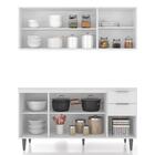 Armário De Cozinha Cp01 Com Pia 150cm Pérola Z34 Branco     -