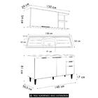 Armário De Cozinha Cp01 Com Pia 150cm Pérola Z34 Branco     -