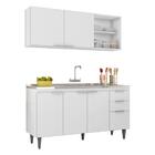 Armário De Cozinha Cp01 Com Pia 150cm Pérola Z34 Branco     -