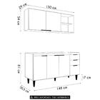 Armário De Cozinha Cp01 Para Pia 150cm Pérola Z34 Branco - Mp