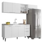 Armário De Cozinha Cp03 Com Pia 150cm Pérola Z34 Branco     -