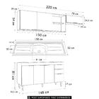 Armário De Cozinha Cp03 Com Pia 150cm Pérola Z34 Branco     -