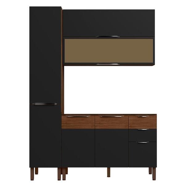 Armário De Cozinha Cp03 Para Pia 120cm Dora K02 Nogueira/pret