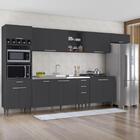 Armário De Cozinha Cp06 Com Pia 150cm Pérola Z34 Preto      -