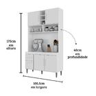 Armário De Cozinha Cristal - Multiuso Mizza Decor