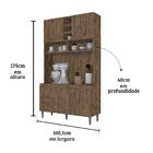 Armário De Cozinha Cristal - Multiuso Mizza Decor