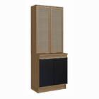 Armário De Cozinha Cristaleira Com Tela Palinha 80cm 4 Portas