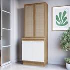 Armário De Cozinha Cristaleira Com Tela Palinha 80cm 4 Portas