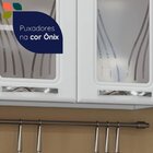 Armário De Cozinha De Aço 2 Peças Com Vidro E Balcão Para Pia