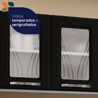 Armário De Cozinha De Aço 2 Peças Com Vidro E Balcão Para Pia