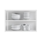 Armário De Cozinha De Aço Aéreo Duplo Star Com Vidro Branco/p